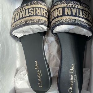 Dior EMBROIDERED COTTON SANDALS
